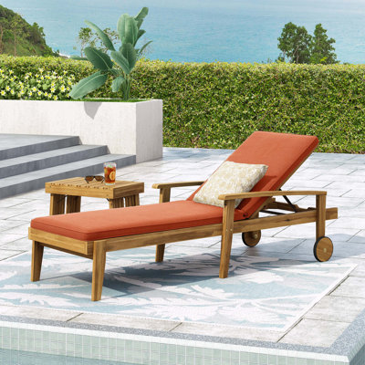 Chaise longue inclinable avec coussins 78,75 po Strausbaugh
