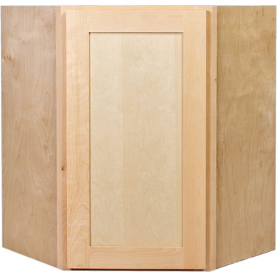Unfinished Ready To Assemble Solid Wood Shaker Kitchen Wall Diagonal Corner Cabinet — 24″ W × 36″ H × 12″ D — Wdc2436