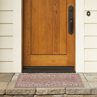 Tapis intérieur / extérieur rouille / beige Lomawai