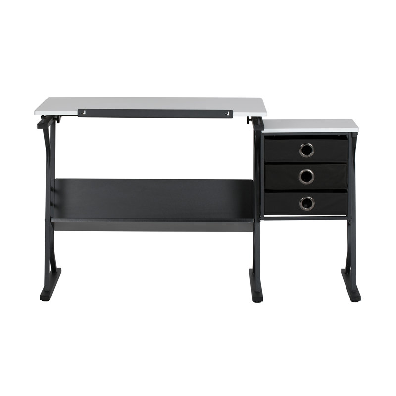 Eclipse Ultra Drafting Centre Craft Table and Stool, White
