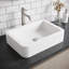 Lavabo de salle de bain vasque rectangulaire fait à la main blanc mat L 23 po x l 16 po x H 5 po Petunia