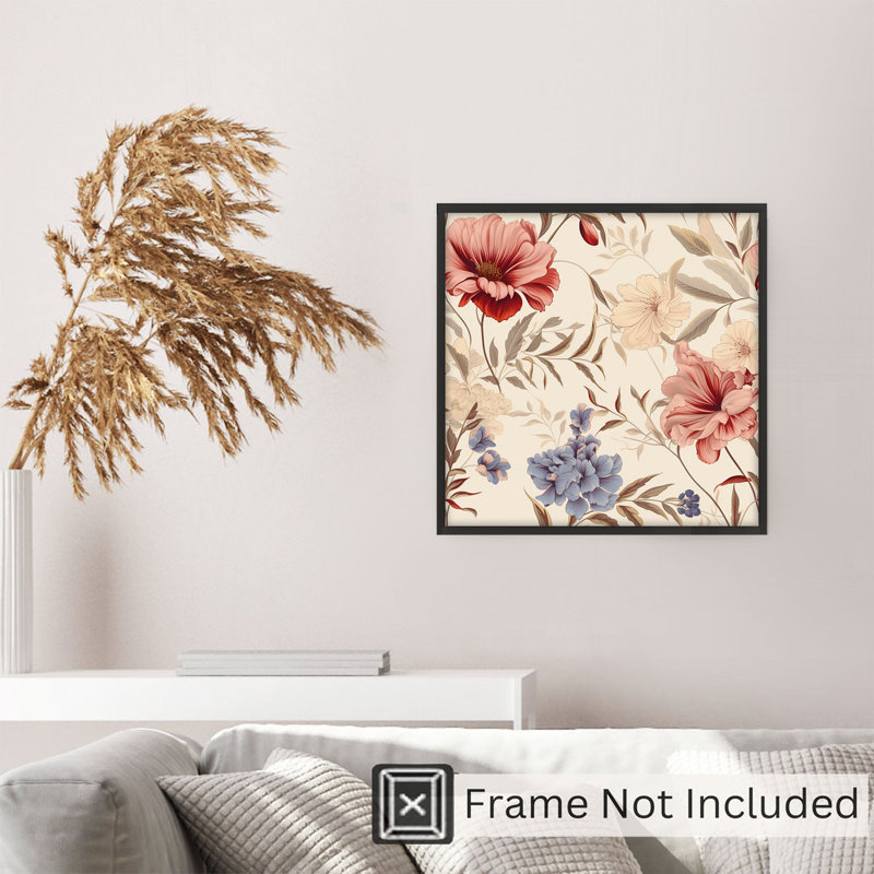 «Botanical Wildflowers», motif d'art chalet sans cadre