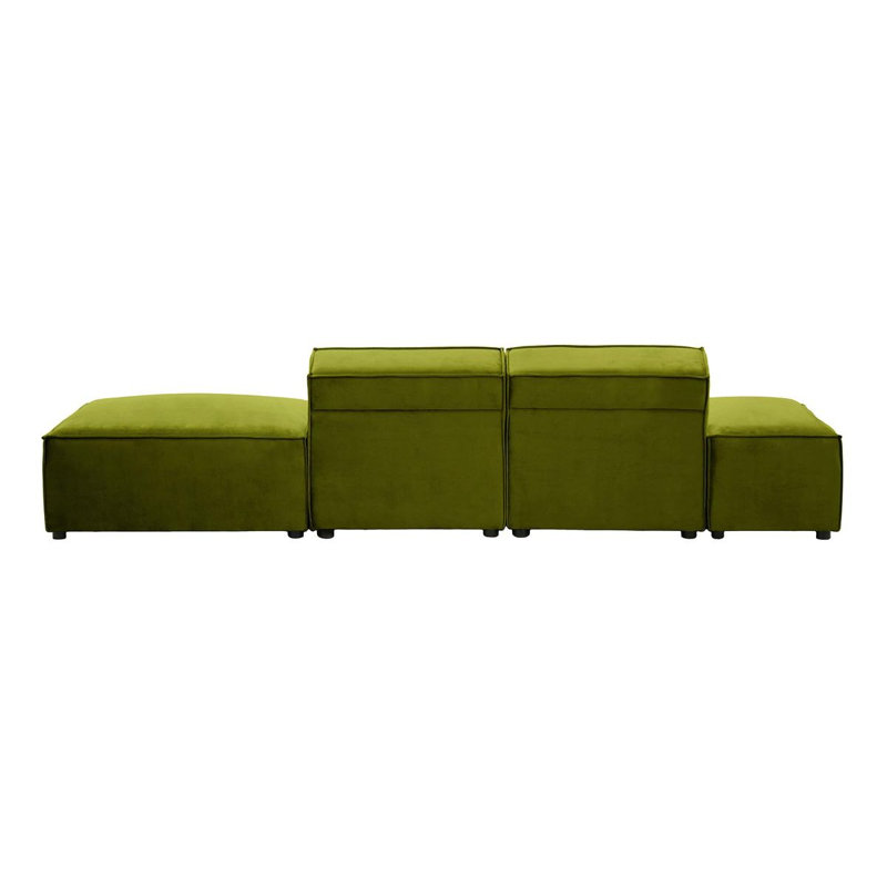 Rolandus 4 Seater Velvet Sofa, Green