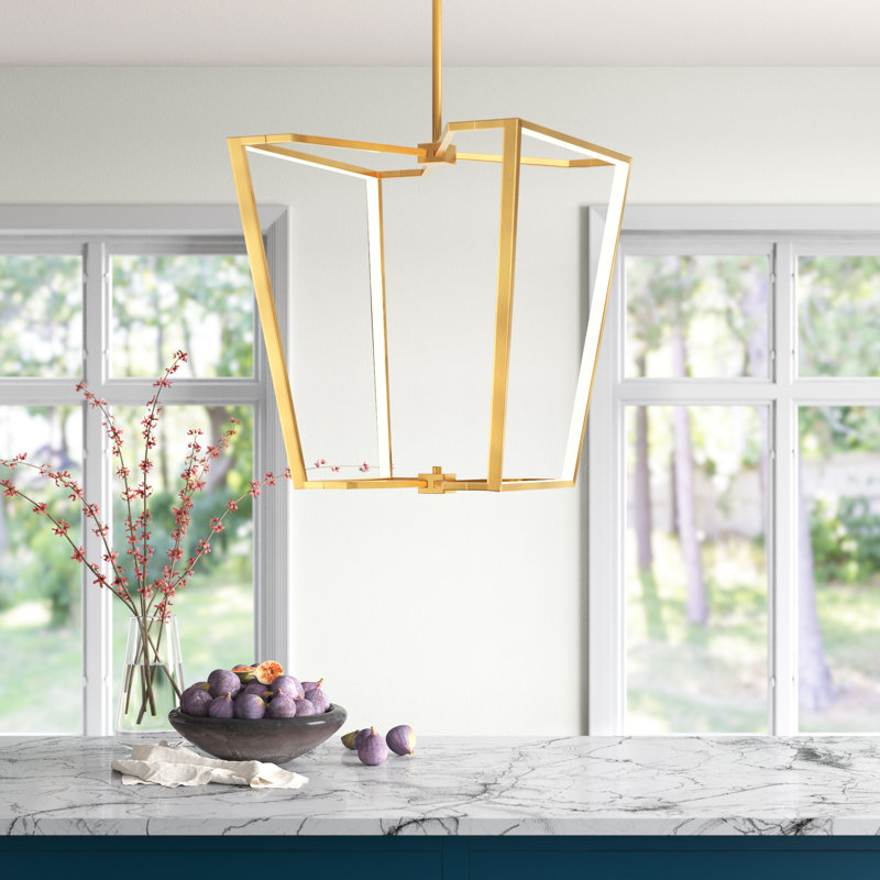 Skiba Dimmable LED Chandelier, Aged Brass