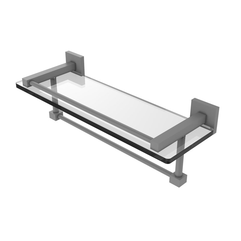 Haranu Bracket Shelf with Towel Bar, Matte Gray