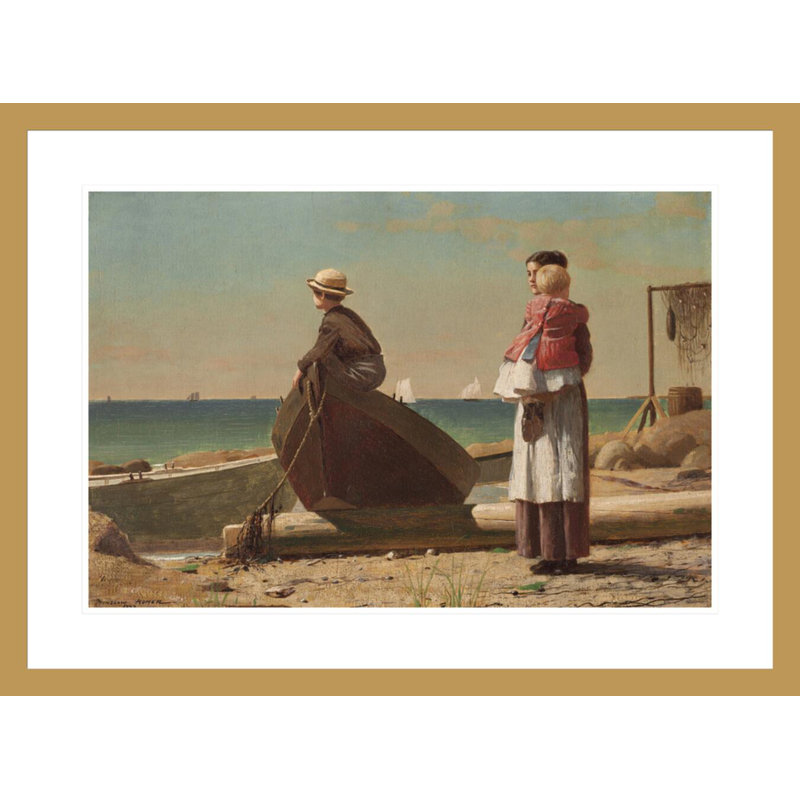 Papa arrive! par Winslow Homer - Impression giclée encadrée, H 21,85 po x l 29,5 po