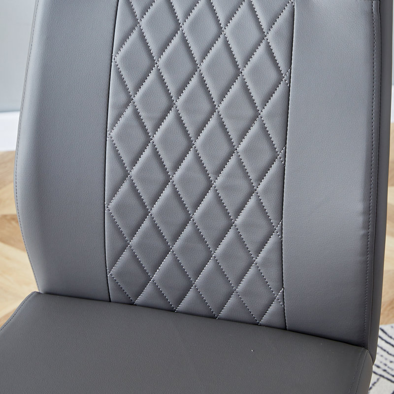 Ensemble de 4 chaises de salle à manger Kimara Modern, Set of 4, Gris, Argent