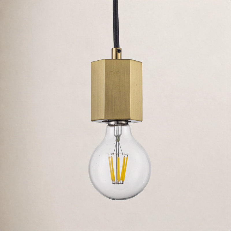 Luminaire suspendu 1 lumière Ebba, Or antique