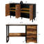 Ensemble de bureau 3 pièces, avec bureau d'ordinateur de 47 po, buffet, bibliothèque d'angle