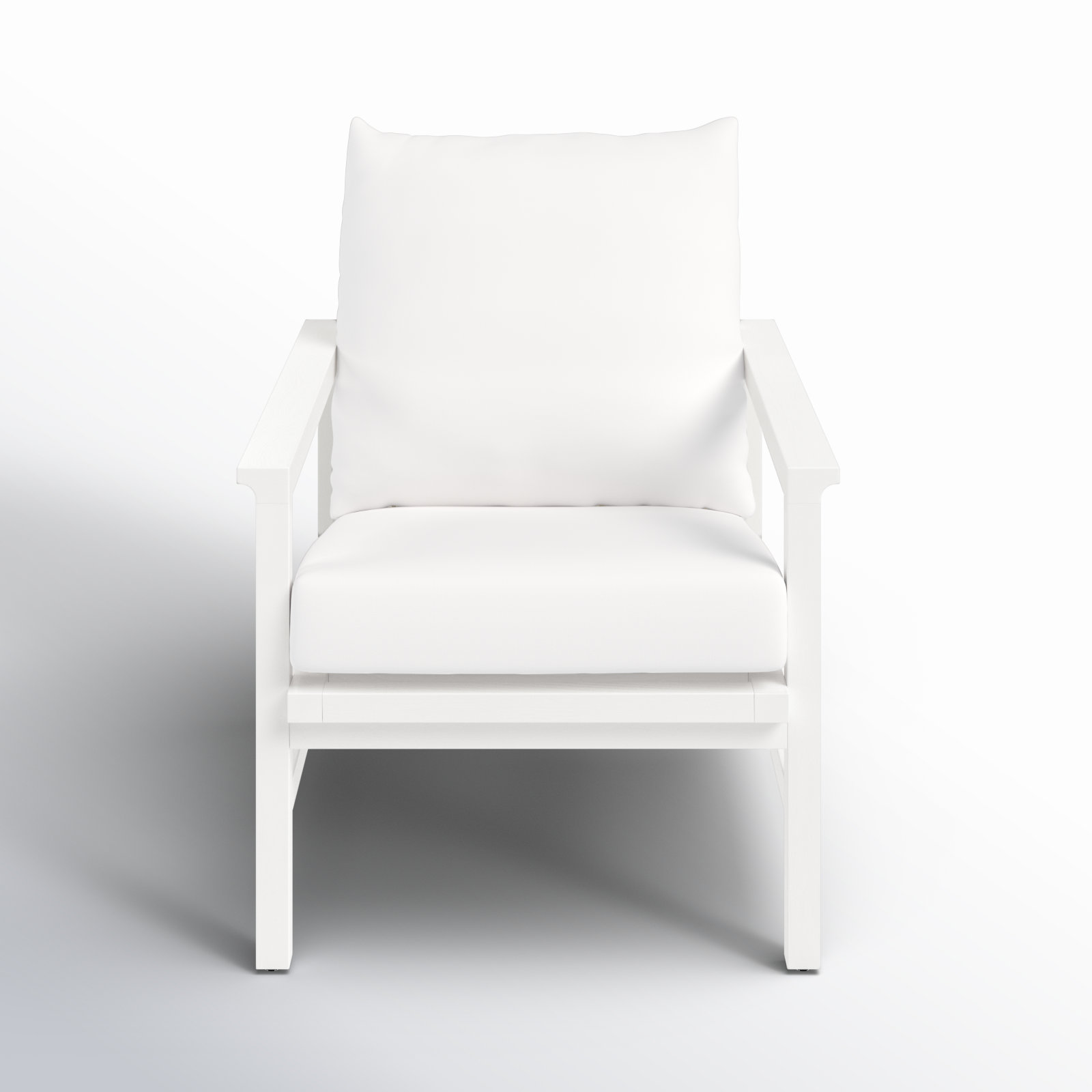 Kelle Linen Armchair, White/Natural