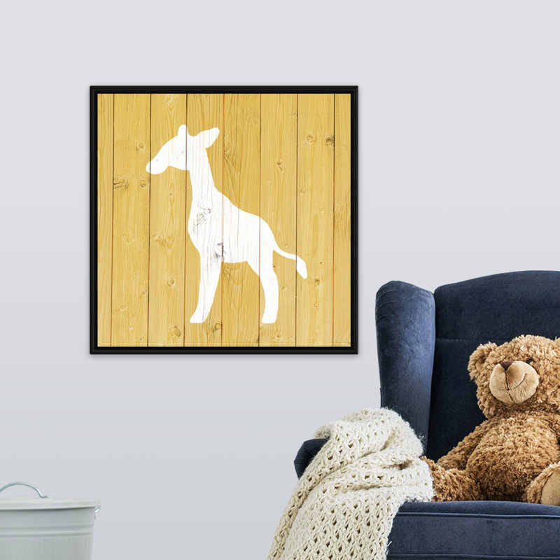 « giraffe zoo animal shape », impression, H 24 po x l 24 po x P 1,75 po, Cadre pour toile flottant noir