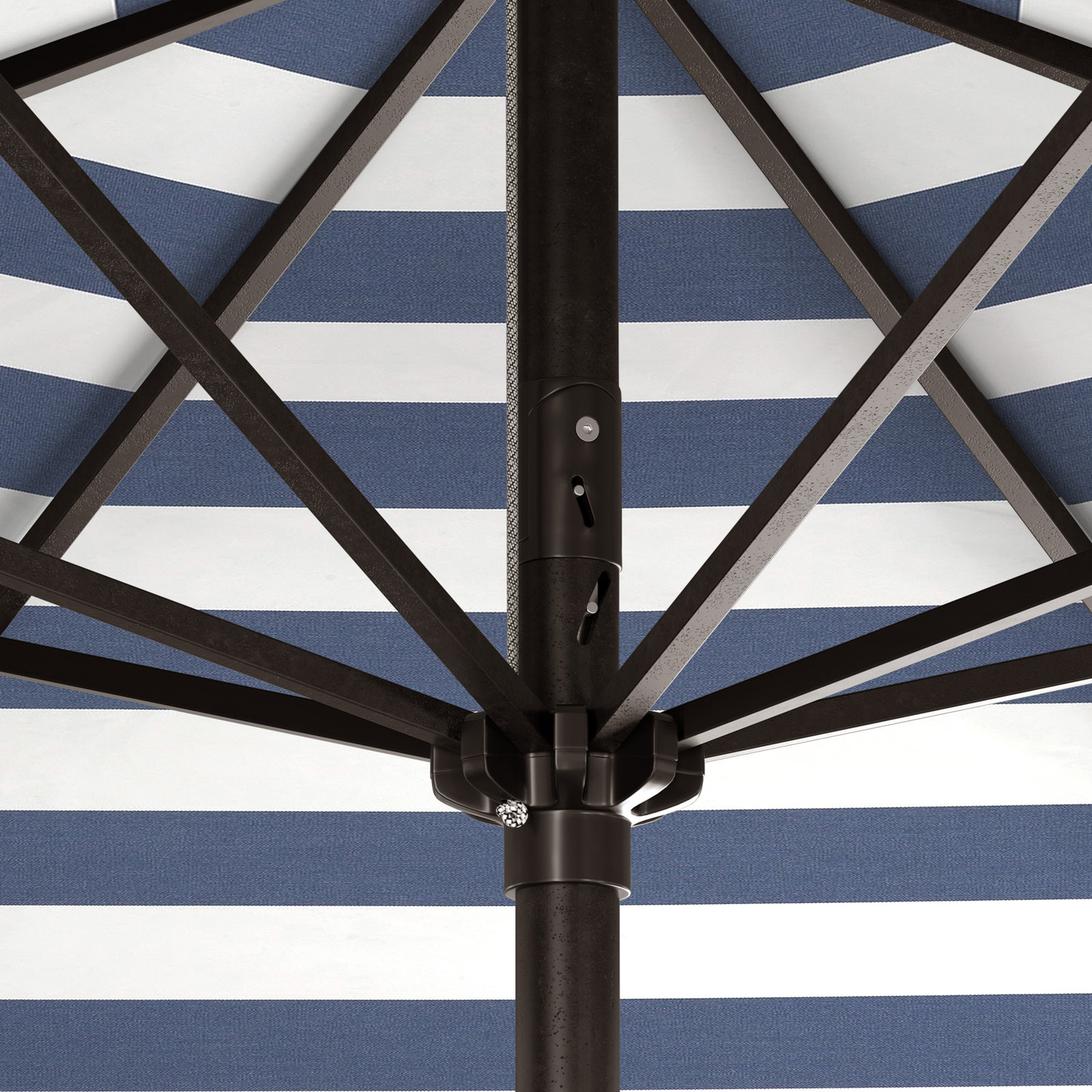 Stevie 108'' Outdoor Umbrella, Navy White Cabana Stripe