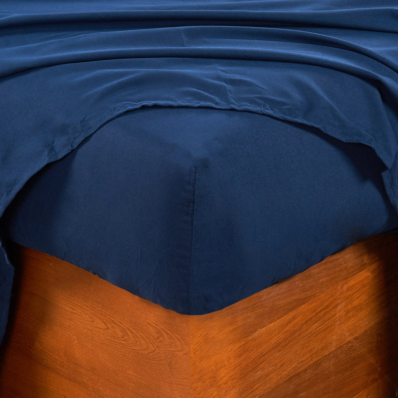 Ensemble de draps Luciana, Bleu marine, Ensemble de draps pour grand lit + drap-housse + 2