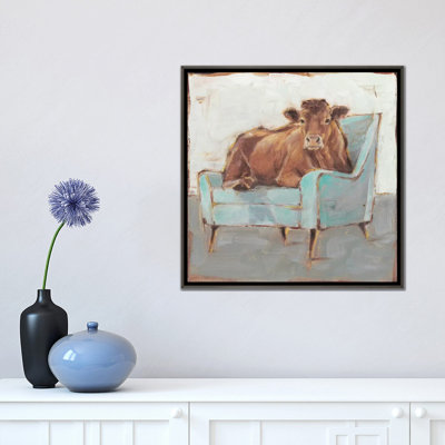 «Moo-ving in IV» par Ethan Harper - reproduction d'art encadrée