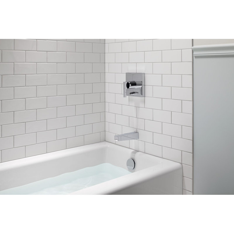 Bellwether 60" x 30.25" Alcove Soaking Cast Iron Bathtub, White, Left