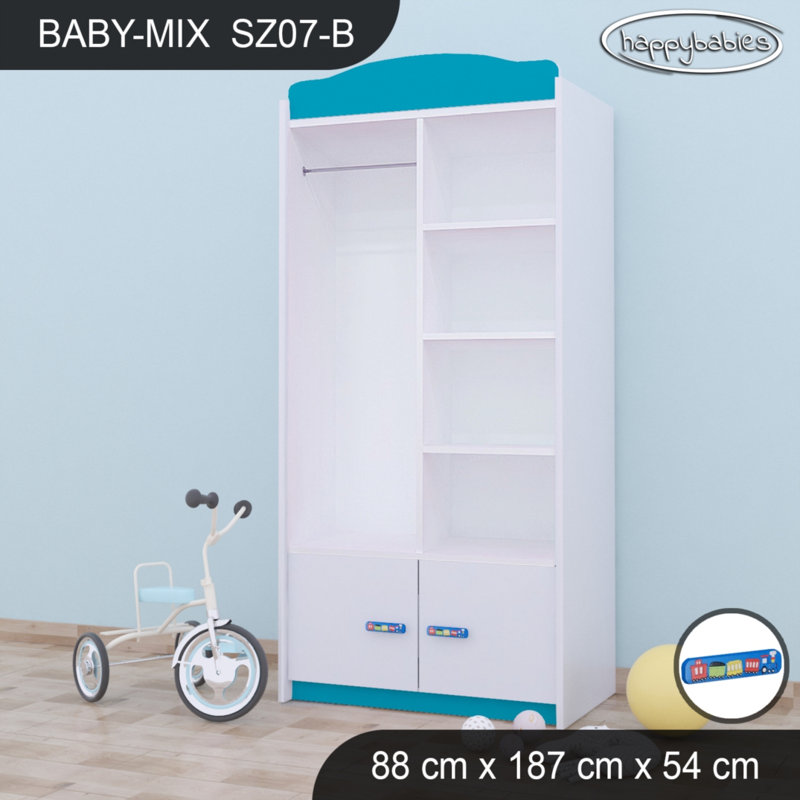2 Door Wardrobe, Blue