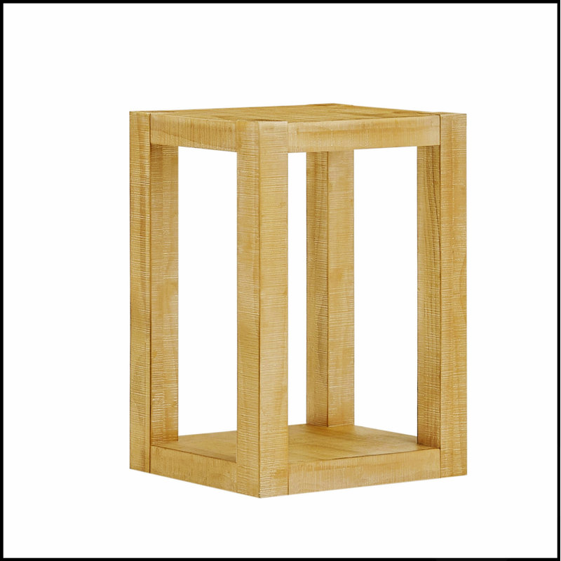 Table d'appoint rectangulaire en MDF de 35,5 cm (14 pouces), design moderne pour le salon et la chambre, couleur naturelle, robuste et facile à nettoyer
