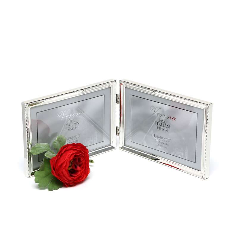 Metal Beaded Picture Frame, Polished Silver Plate, 8" x 10"