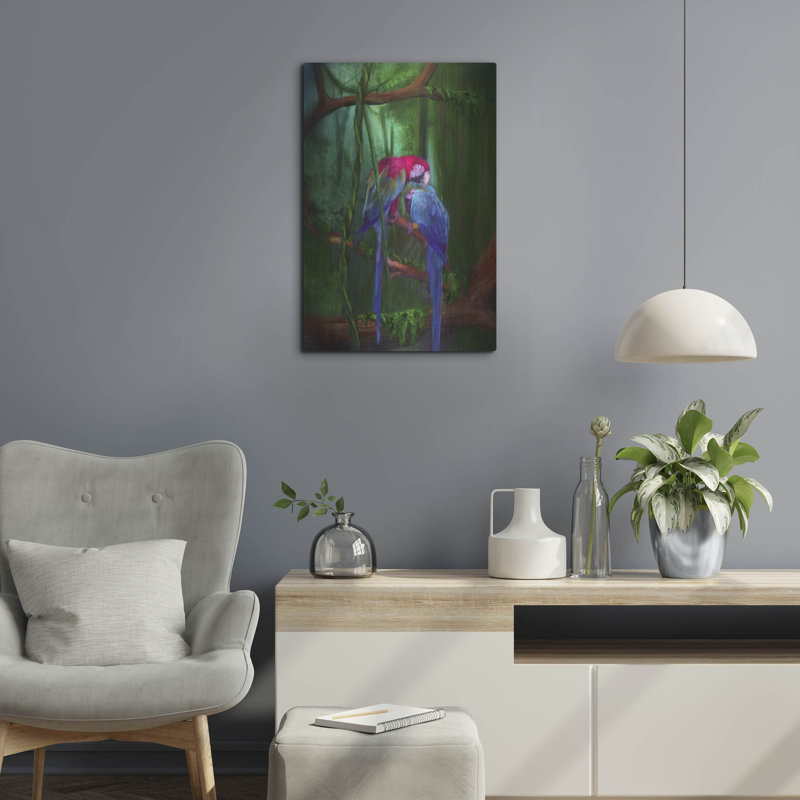 Art mural en métal Bay Isle Home™ «Jewels Jungle» par Carol Cavalaris, 24 po x 36 po, H 24 po x l 16 po