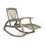 Fauteuil inclinable en bois avec fonction berçante et repose-pieds rétractable de couleur grise-1627128555