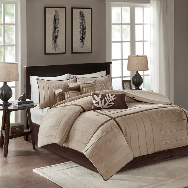 Ensemble d'édredon 7 pièces beige
