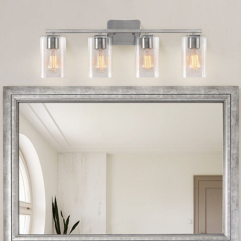 Éclairage pour meuble-lavabo à intensité variable Kagan, Nickel brossé, 4, Clair