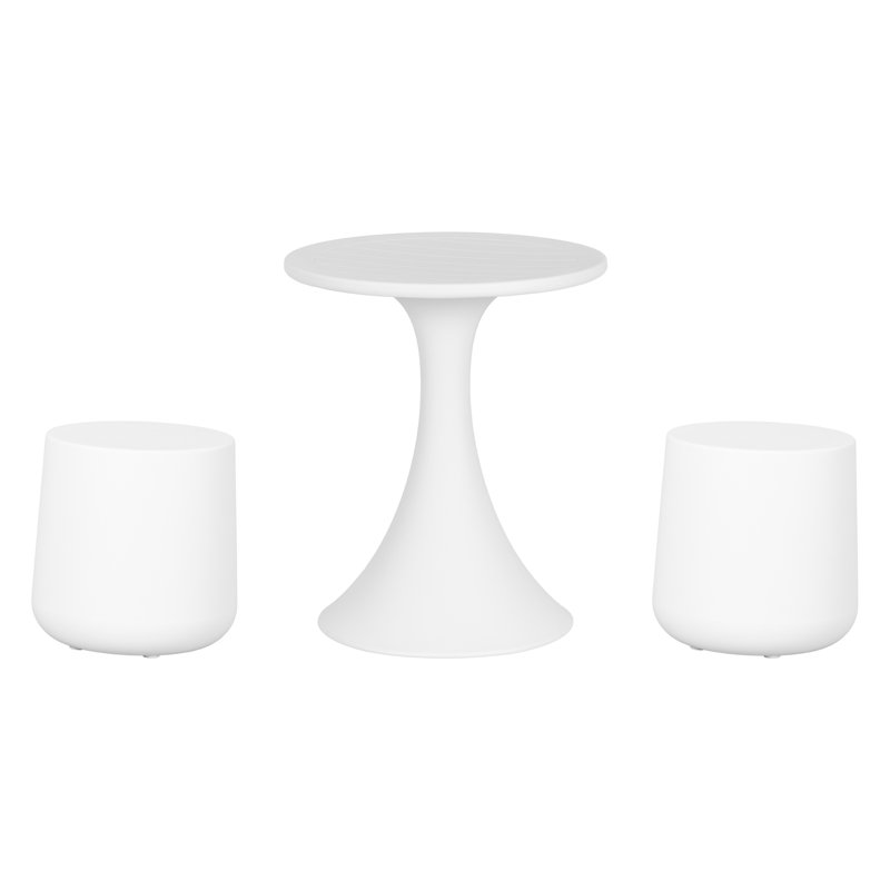 Dalya Table And Stools Bistro Set, White