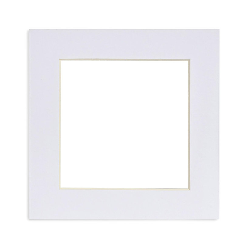 Bevelled Shadow Box Picture Frame with Mat, White, 15cm H x 15cm W x 0.2cm D