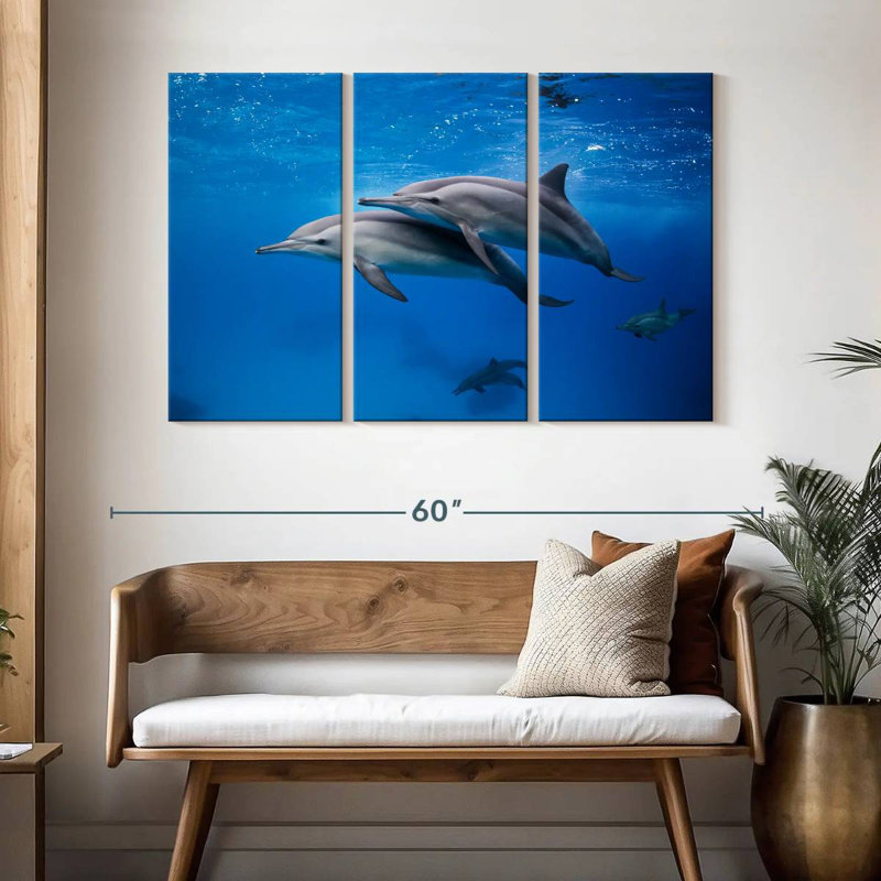 Brampt Swimming Dolphin Pair, 32" H x 50" W