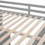 Lit mezzanine double avec tiroirs, bureau et garde-robe gris
