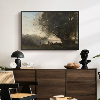 Danse sous les arbres au bord du lac, v. 1865-1870-Jean-Baptiste-Camille Corot, toile tendue avec châssis