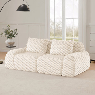 Canapé modulaire en flanelle 2 places avec base antidérapante - 2