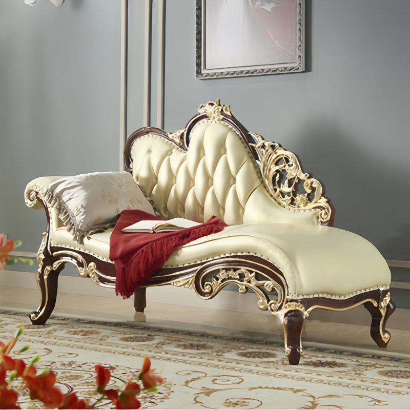 American Solid Wood Light Luxury Sofa, Brown, Beige