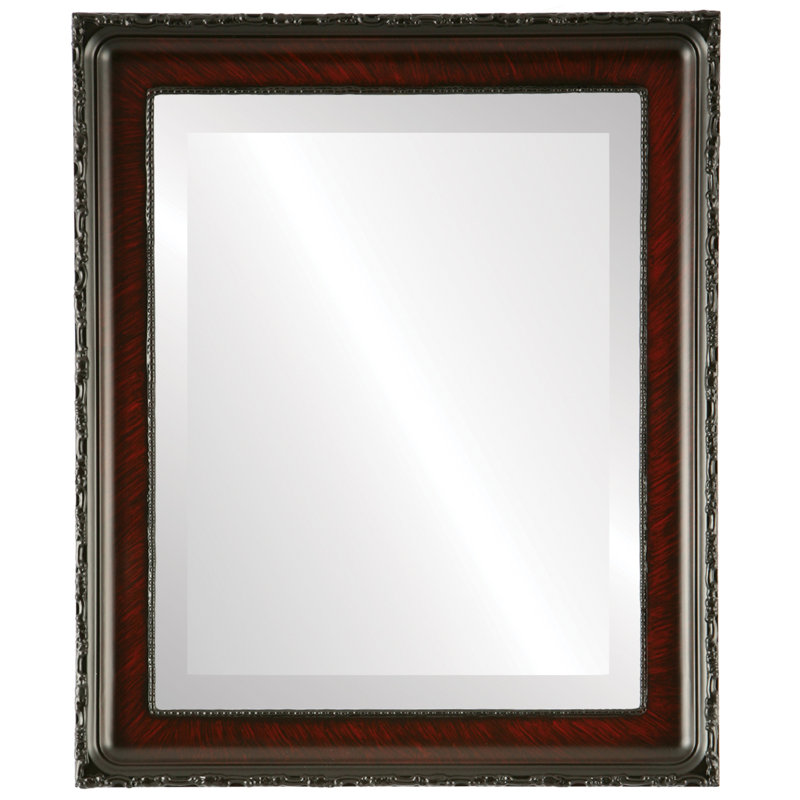 Miroir décoratif biseauté Reposa, H 26,63 po x l 20,63 po, Cerisier rétro