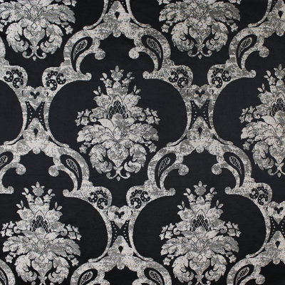 Katherine Fabric | Textured Damask Faux Silk Fabric | Color  Ocean