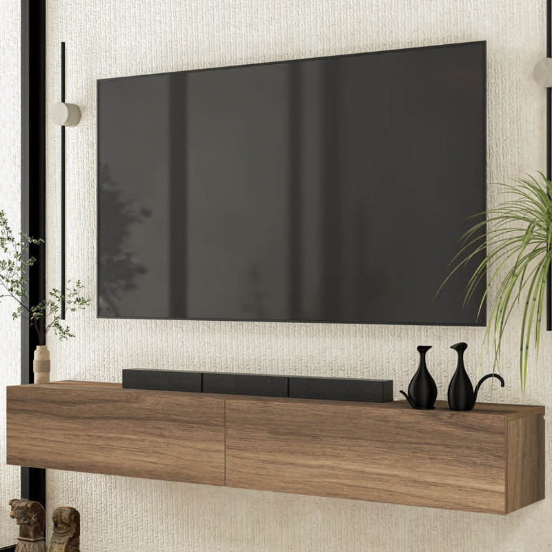 Meuble télé modulaire flottant, Noyer