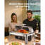 4Qt 1 Pack Rectangle Roll Top Chafing Dish Set 2 Pans Stainless Steel