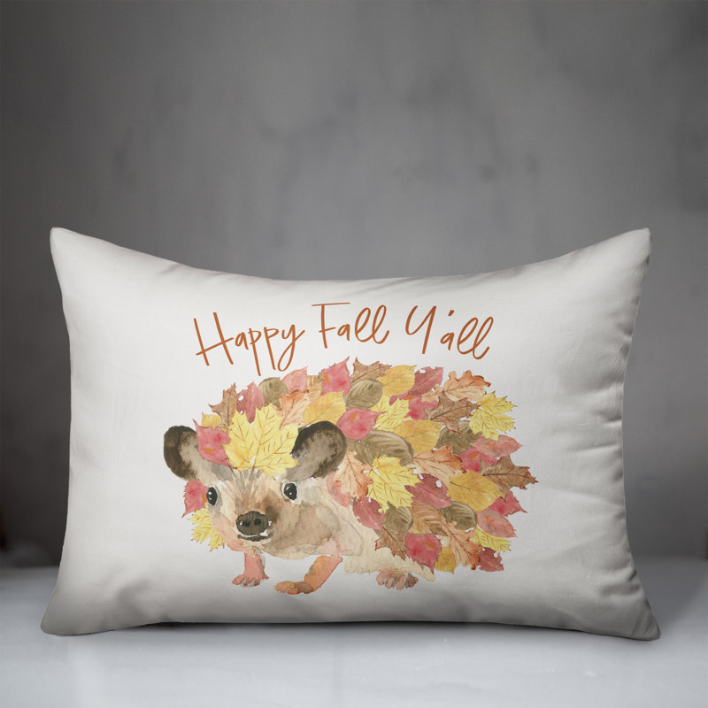  Happy Fall Hedgehog Rectangular Pillow Cover & Insert