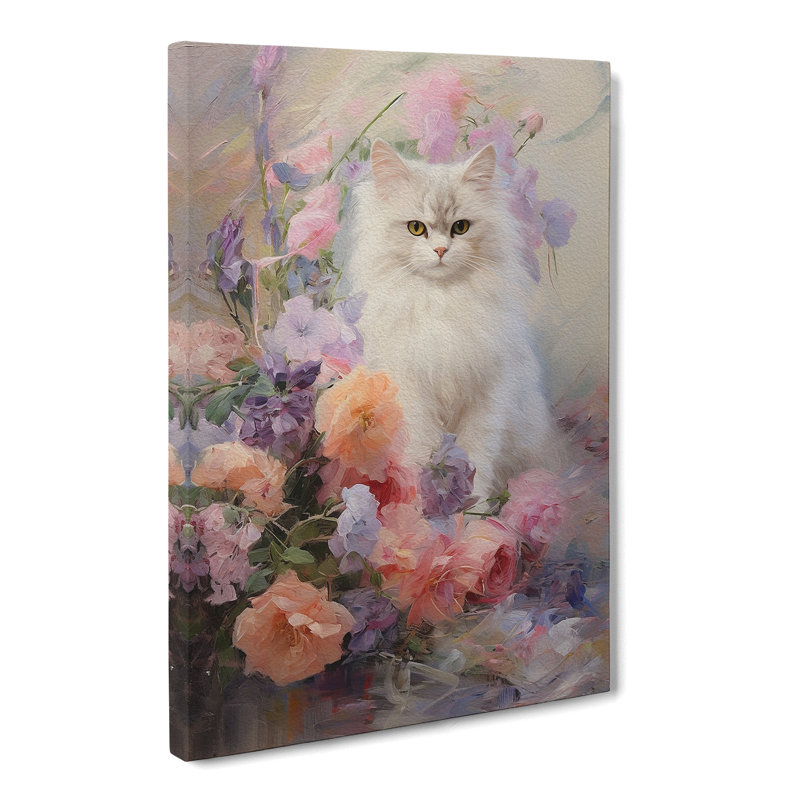 Persian Cat Impressionism - Wrapped Canvas Print, 60cm H x 40cm W x 3cm D