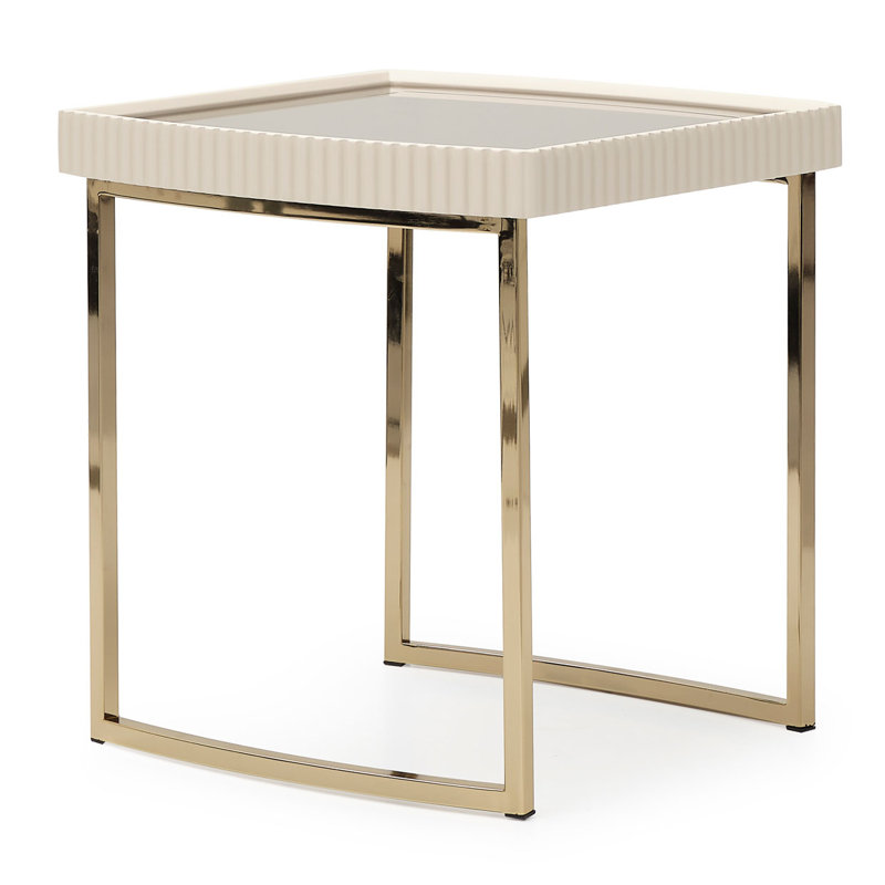 Lisbon End Table, Silken Matte Cream