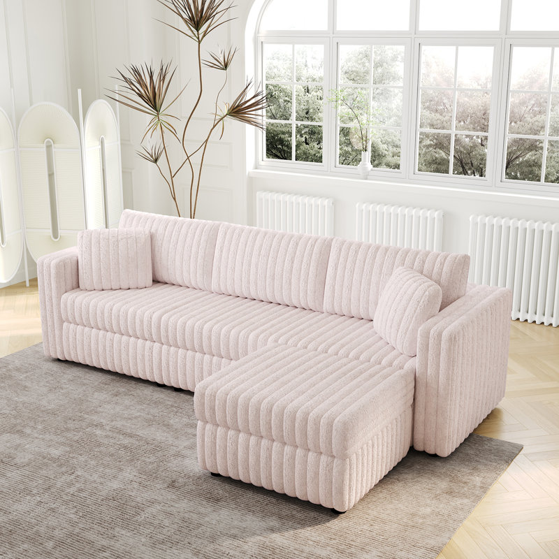 Canapé modulaire confortable et élégant, Rose, Réversible