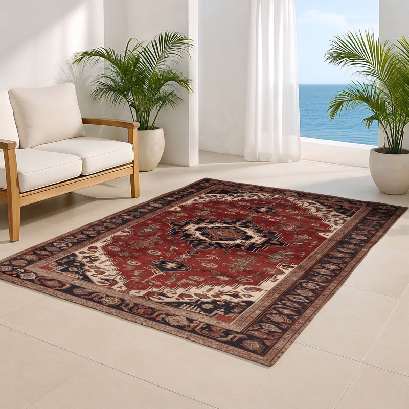 Turkish Brown Indoor and Outdoor Area Rug, Rectangle 9 pi x 12 pi