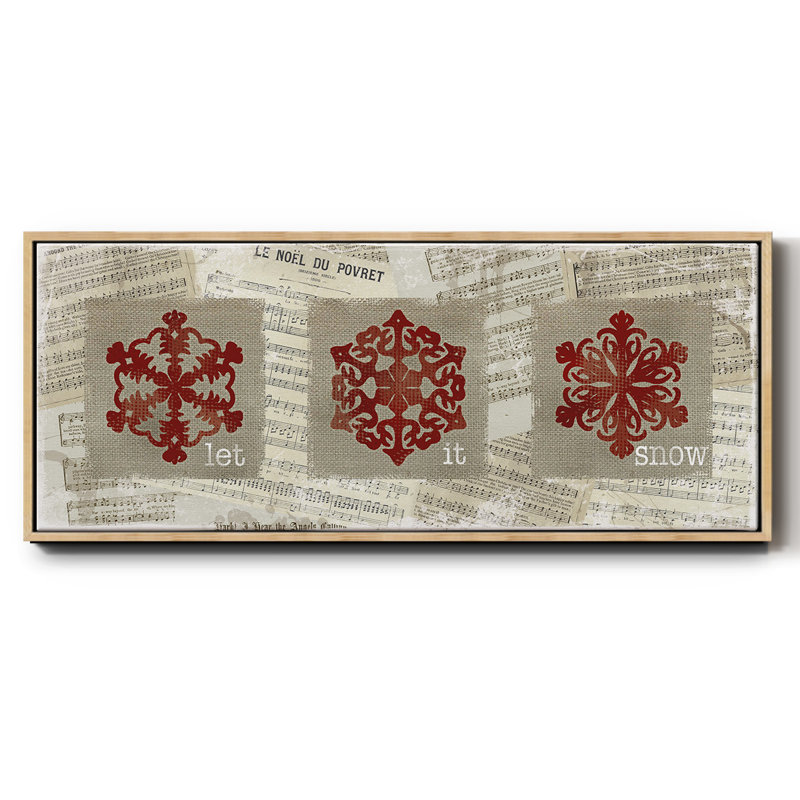 Toile de jute avec flocons de neige et toile encadrée, H 8 po x l 20 po