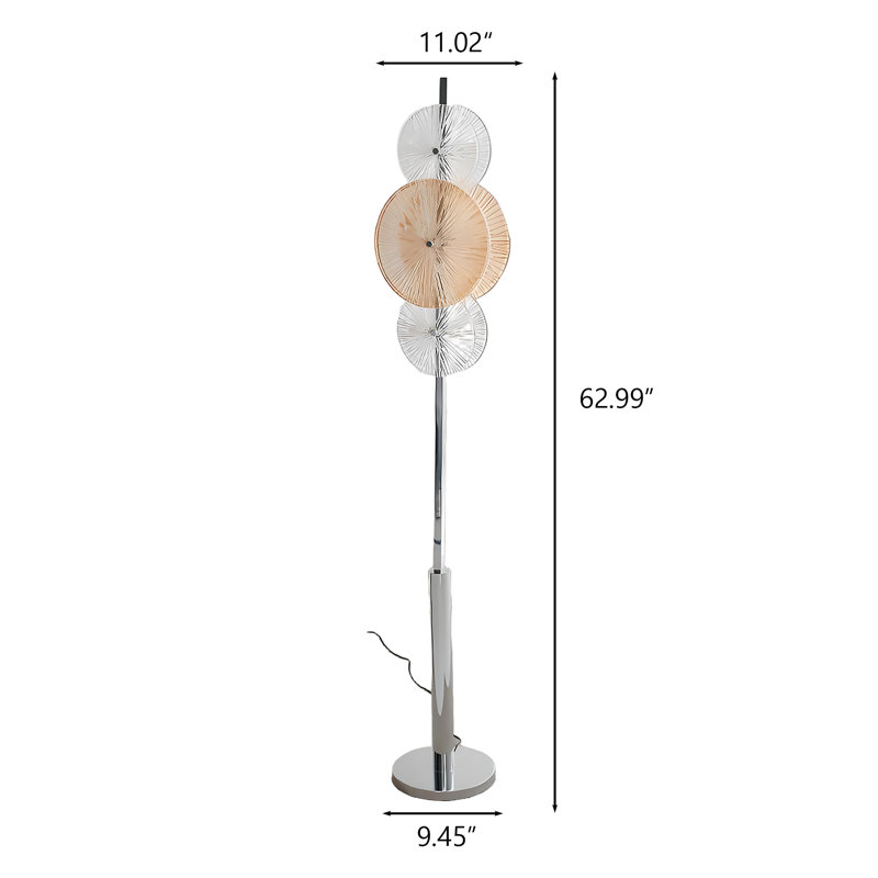 Lampe sur pied nordique moderne en verre 62,99 "H, lumière ambiante pour le salon et le hall d'exposition