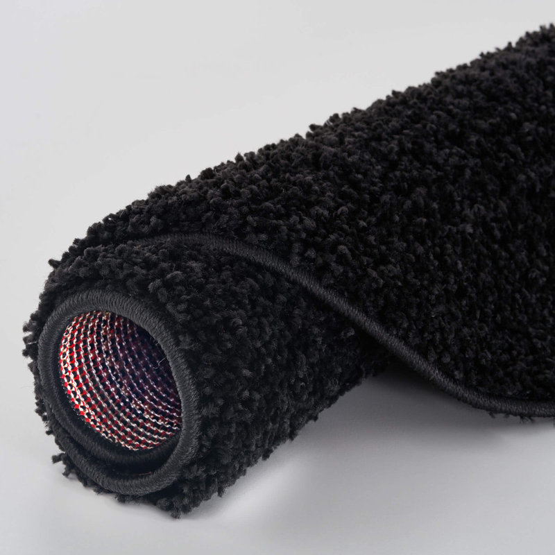 Myshaggy Collection Rugs Solid Design in Black, Rectangle 180 x 270cm