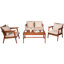 Dameika Acacia Wood 4 - Person Patio Conversation Set with Cushions-1291763390-1289839107