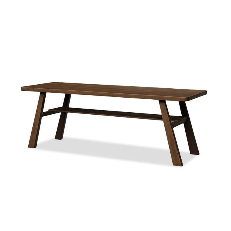 Bureau rectangulaire en bois massif brun noisette, H 29,53 po x l 86,61 po x P 23,62 po