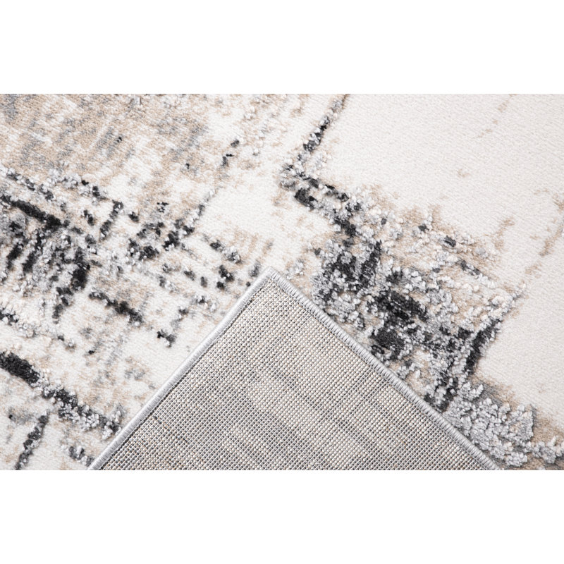 Odena Collection Transitional Anthracite/Beige Abstract Area Rug, Rectangle 2' x 3'