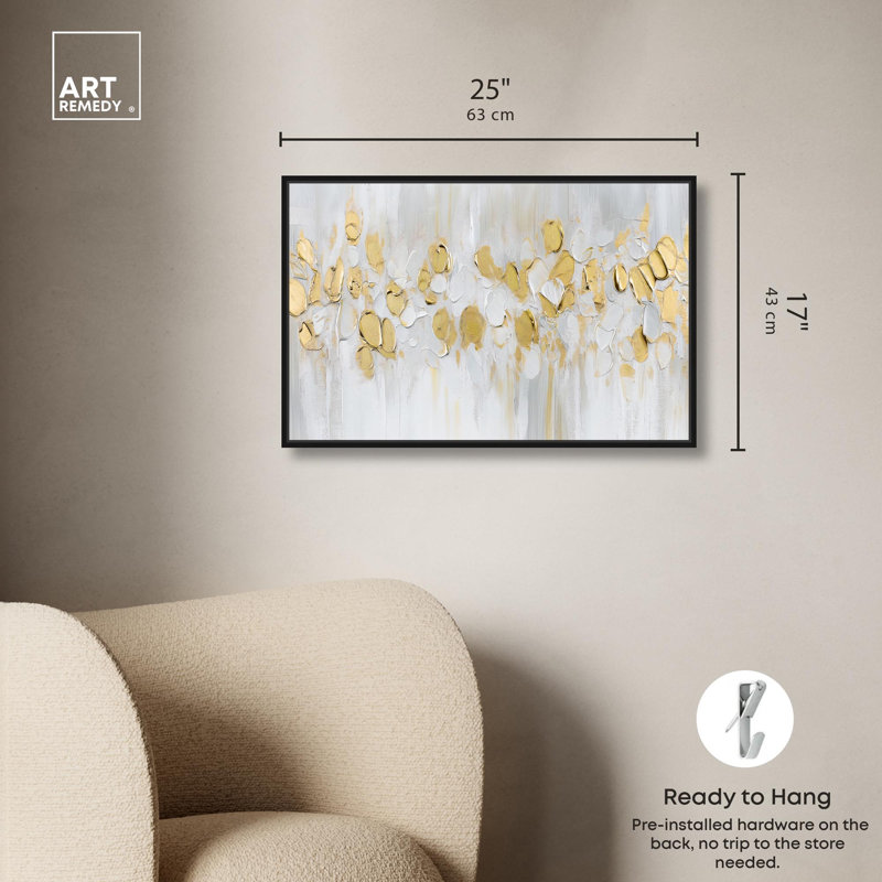 Art Remedy, toile glamour élégante, simplicité éclatante, Cadre flottant noir, H 17 po x l 25 po