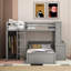 Lit mezzanine Rachele avec lit autonome, tablettes, bureau et garde-robe-836028130